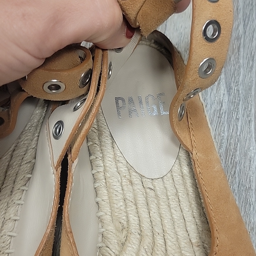 Paige Copa Camel Espadrille Flat Size 6 - Picture 5 of 6